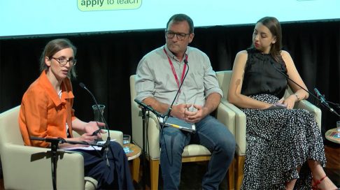 Panel of experts presenting an event