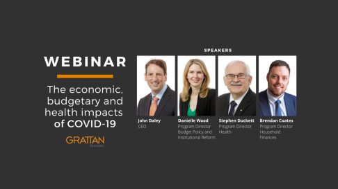 Webinar promotional image for The Economic, budgetary and health impacts of COVID-19