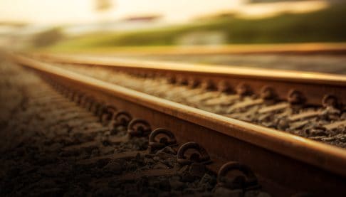 Train tracks running into the distance