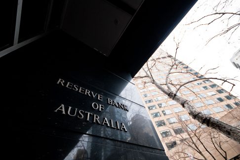 Sign of the Reserve Bank of Australia in Melbourne
