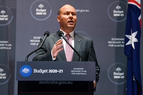 Treasurer Josh Frydenberg delivering the 2020-2021 Federal budget