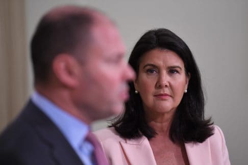 Treasurer Josh Frydenberg and Assistant Minister for Superannuation Jane Hume, who will consider the Government’s response to the Retirement Income Review