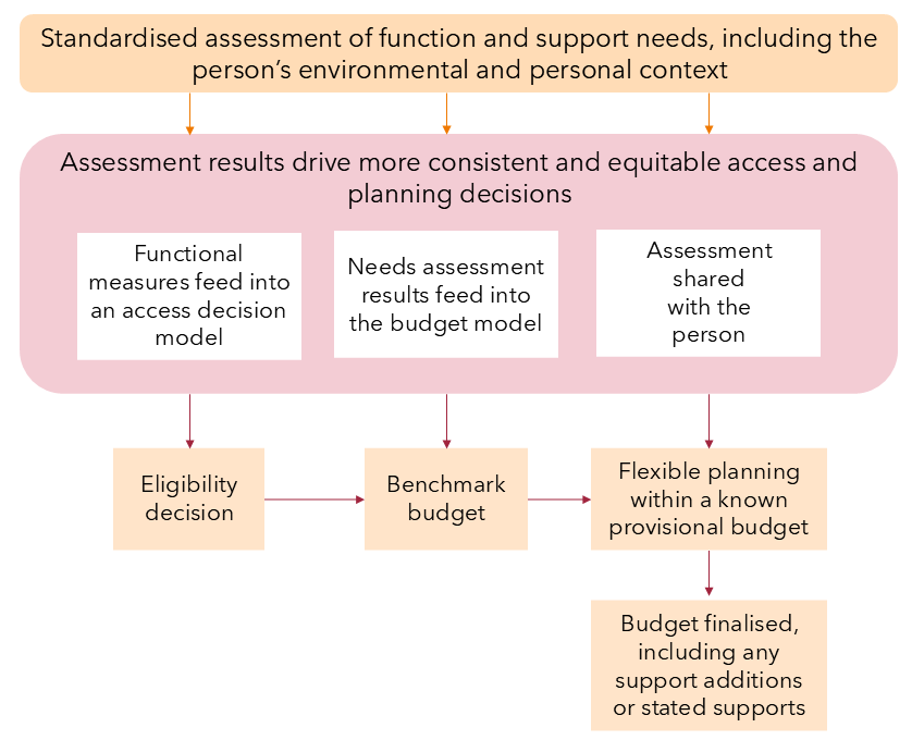 Chart showing how standardised assessment would work